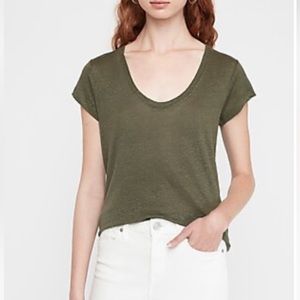 Scoop Neck Linen Tee